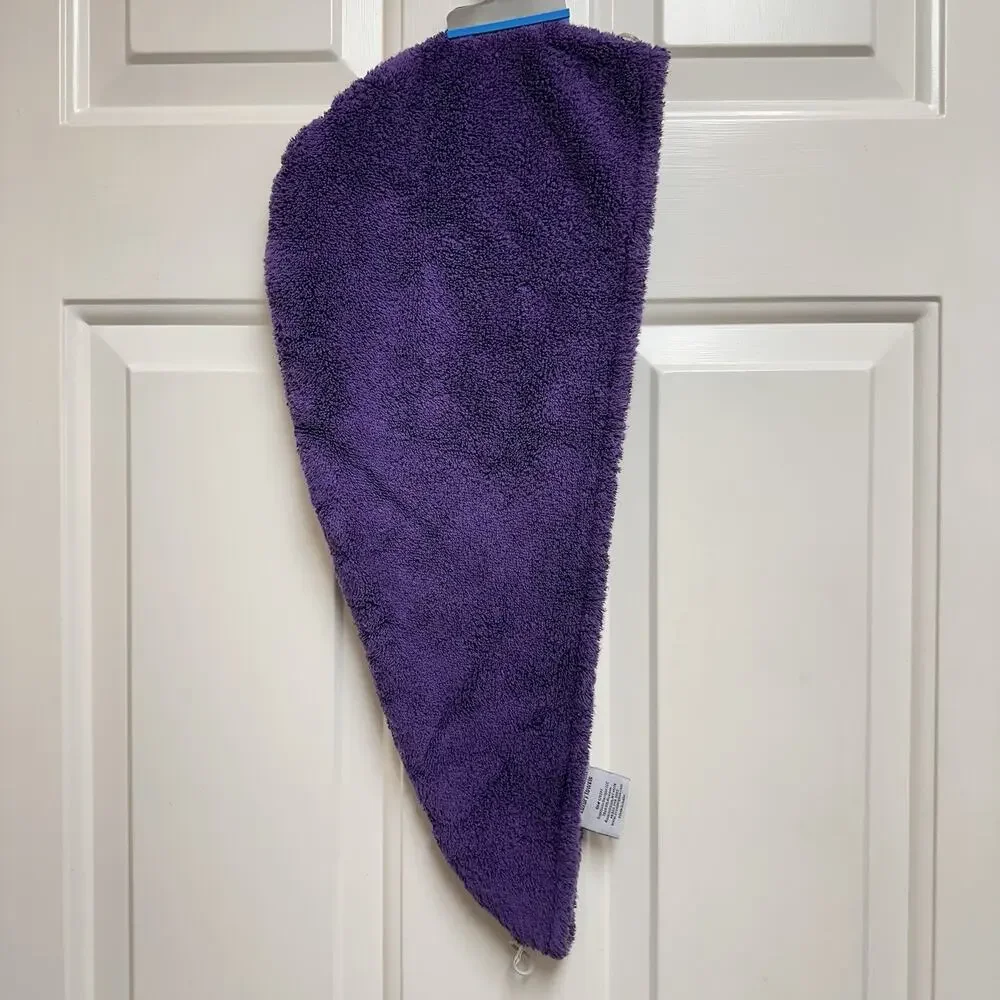 Joy Mangano True Perfection Luxury Cosmetic Resistant Towels Hair Head Wrap Purp